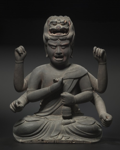 cma-japanese-art: Wisdom King of Passion (Aizen myōō), 1300s, Cleveland Museum of Art: Japanese ArtT