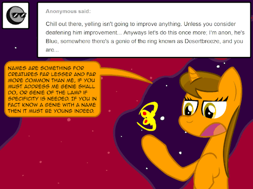 helpabluehorse:  Geeze, phenomenal cosmic power is no reason for phenomenal cosmic SHOWING OFF!  =O