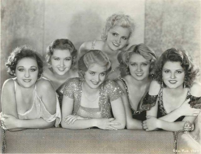 Wampas baby stars of 1931. Mae Madison, Evelyn Knapp,  Marian Marsh, Polly Waters, Joan Blondell and Lilian Bond.