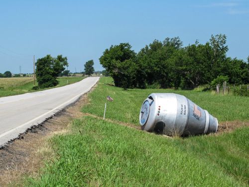 only1600kids:A cement truck crashed near Winganon, Oklahoma in the 1950s and the mixer was too heavy
