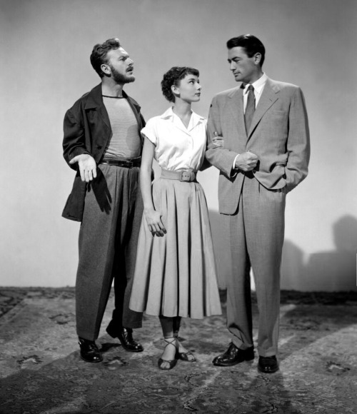 Gregory Peck, Audrey Hepburn and Eddie Albert in Roman Holiday (1953)