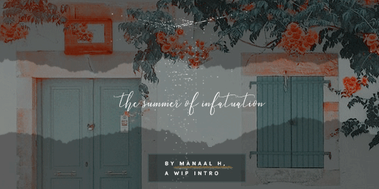 andromdae: THE SUMMER OF INFATUATION BY MANAAL H. . wip intro   “ So, this was it. T