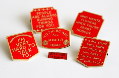 sosuperawesome:Literary Pins and KeychainThe Silver Spider on Etsy