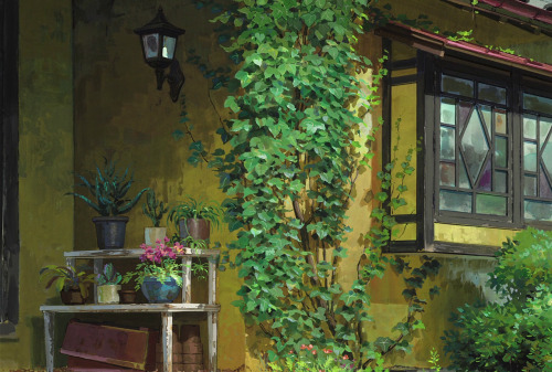 Backgrounds from Ghibli movies.