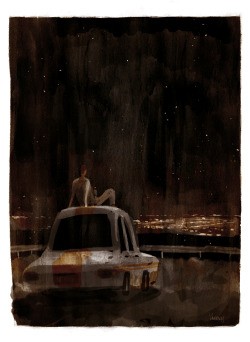 thomasnocturne:  Night drawing, ” Stars “, suggested song “T.H.M” by Deerhunter. Hangzhou, China. 