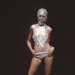 zegalba:Alexander McQueen Spring/Summer 2000.            silver coin bodysuit + face mask