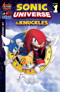 sonicthehedgehog:  Yup, it’s real. Get your SONIC UNIVERSE &amp; KNUCKLES fix this May, in issue #87 by Archie Comics! 