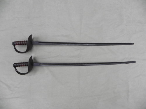 British Pattern 1864 Practice Swords / Gymnasium SabresBoth made by Wilkinson and etched “Royal Mili