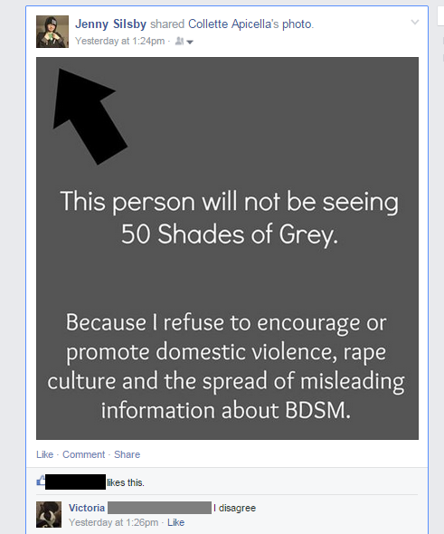 madameme:itsy8itsyspiders8log:the-doctors-sexiest-companion:So I posted this on facebook and long story short 50 shades of shade happened in the comments. link 1 | link 2I never usually reblog informational stuff. But in this case it is something I