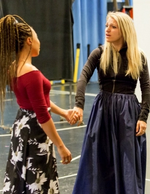 sweetcharity:Annaleigh Ashford and Shalita Grant in rehearsal for The Public Theater’s A Midsummer N