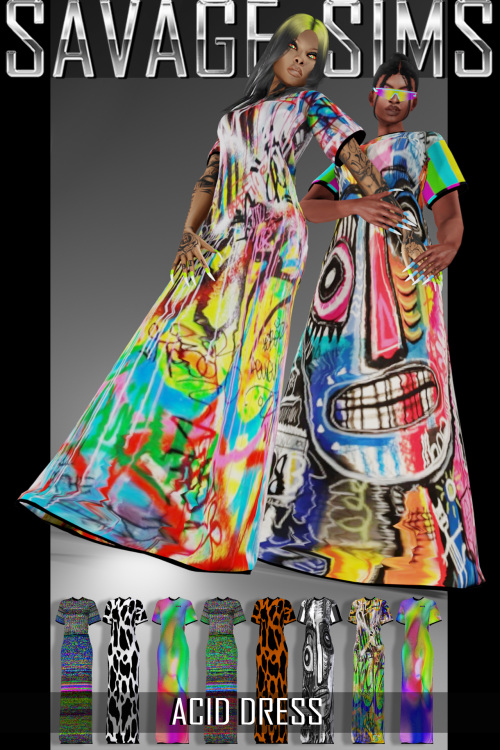 - ACID DRESS - - PATREON EXCLUSIVE- 1 ITEMA long t-shirt dress, in totally rad designs. (15 swa