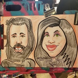 Doing caricatures at the  Pancakes &amp; Booze Art Show tonight.  Got some paintings up and handing out stickers.      #art #drawing #caricatures #painter #caricature  #artistsofinstagram #artistsontumblr #paintersofinstagram #worksonpaper #livedrawing