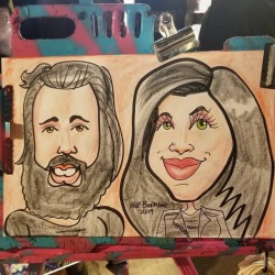 Doing caricatures at the  Pancakes &