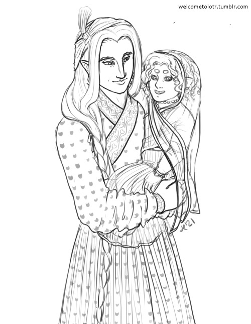 welcometolotr:Erestor &amp; Ilmarë from the first oath!I’m posting this in advance for Tolkien South