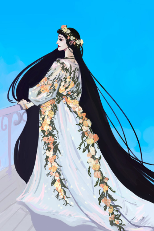 nisiedrawsstuff:Lúthien  the “Daughter of Flowers”a Fan Bing Bing-inspired L