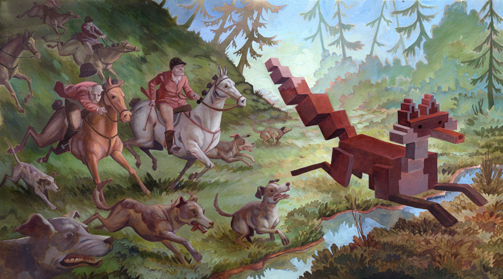 unknowneditors:  Paintings from the Pixel animal series, by Laura Bifano. Be sure