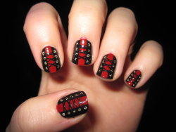 algiel:  Corset Nail Art by IndigoVelvet