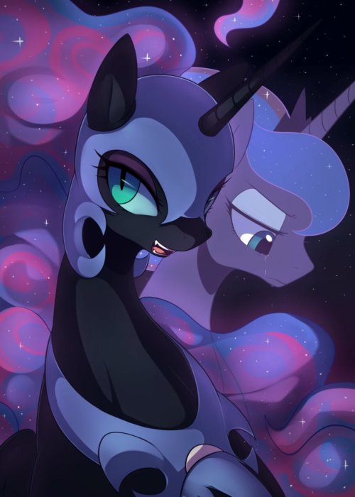 mylittleponyoficialg4:  Nightmare and princess by Marenlicious  