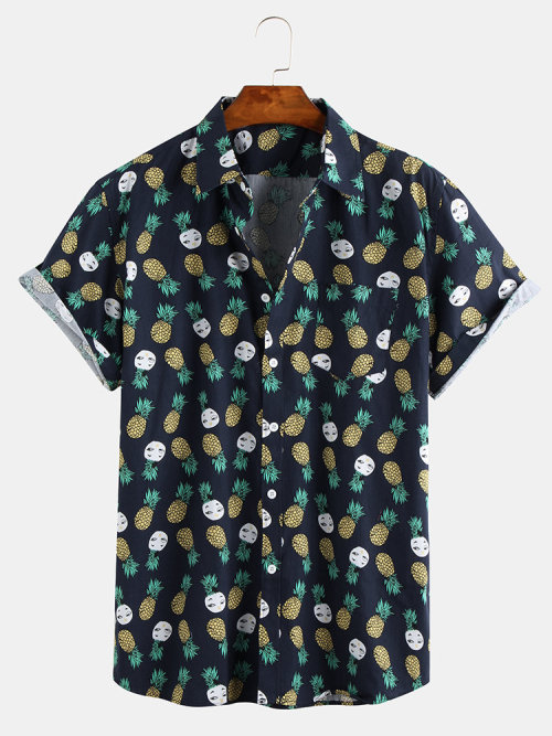 deabaguss: Tropical Fruit Print Turn Down Collar Short Sleeve Loose Casual Shirts Check out HERE 20%