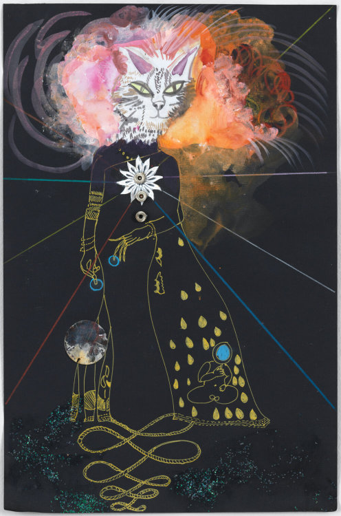 Chitra Ganesh (Indian-American, b. 1975, Brooklyn, NY, USA) - Ancestor, 2019, Paintings: Pastel, Oil