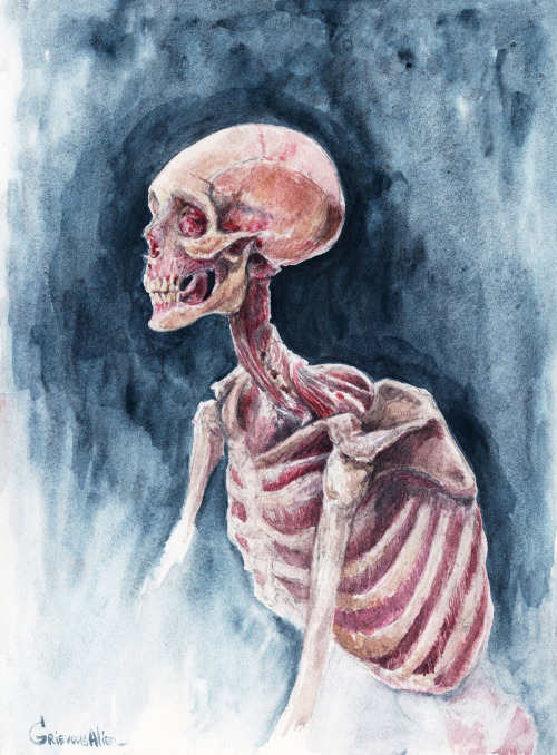 A live watercolor painting at Body worlds exhibition.