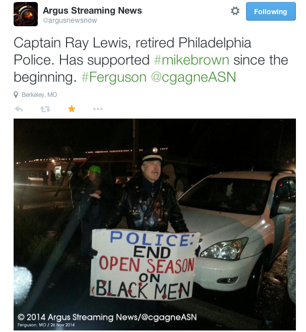 justice4mikebrown:  Former Philadelphia Police Officer Ray Lewis explains why he’s