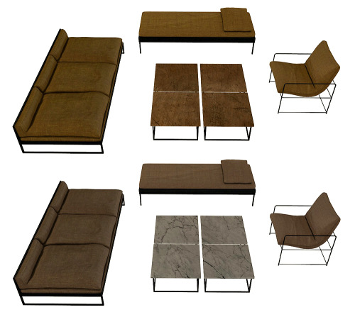 Recolors of Candy Darling’s conversion of Eniosta’s Moski seating, Pixelry’s conve