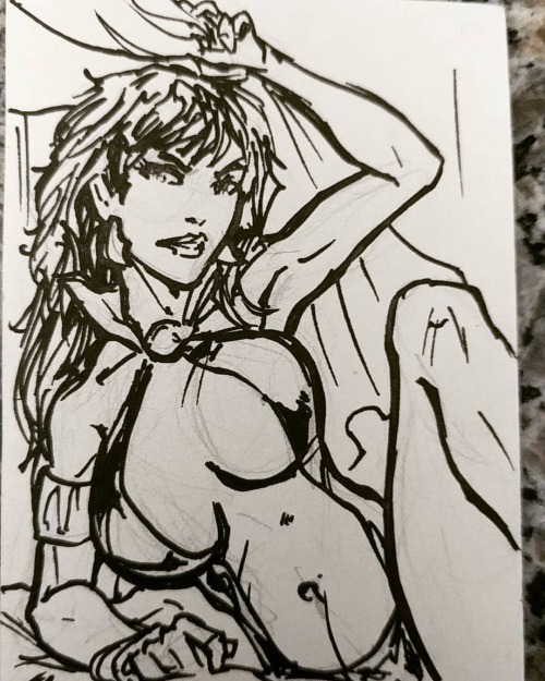 #dailysketchchallenge on #Facebook #vampirella #sketch #card #ink www.instagram.com/p/B9Hb7r