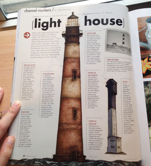 I’m in Charleston Magazine’s November issue! The article is about two lighthouses that m