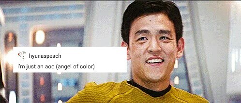 weirdfluffyunicornpig:  Hikaru Sulu: the gay hero we deserve 