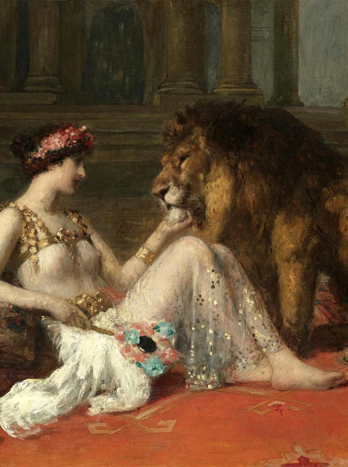 redmacha:  animals-in-art:  Adolphe Weisz (French, 1838-1916)  - Beauty and the Beast   Sublime 