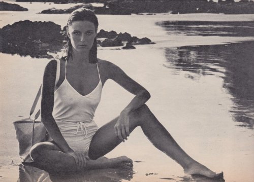 Bathing suit: Valisere Elle France, January 1977Photographed by Michel Berton