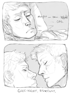 casteole:  I have a thing for when cas comforts dean from a nightmare he gives him cute pet names. 