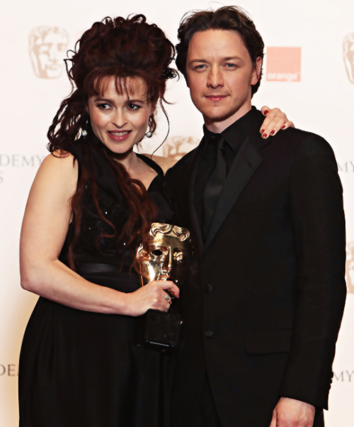 mcavoyclub: James McAvoy poses with Helena Bonham Carter after presenting her with the Best Supporti