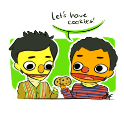 sukinichi:  (not my best piece but there was an attempt!!!) Troy and Abed as Bert and Ernie! (ep17 end tag) 