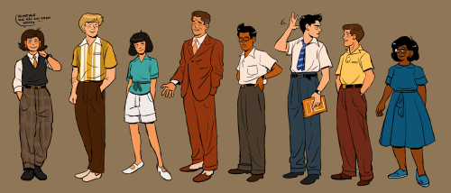 Lineup of my brazilian OCs, their stories begin in the 40s and come to an end in the 70s or so. The 