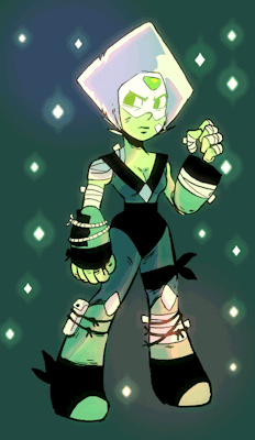 toonimated:  Got lots of messages asking for a Peridot loop animation. Here it is! I like how the design is so close to megaman’s proportions (legs, arms).  Floating fingers are also always fun! More Steven Universe loops here!   &lt;3