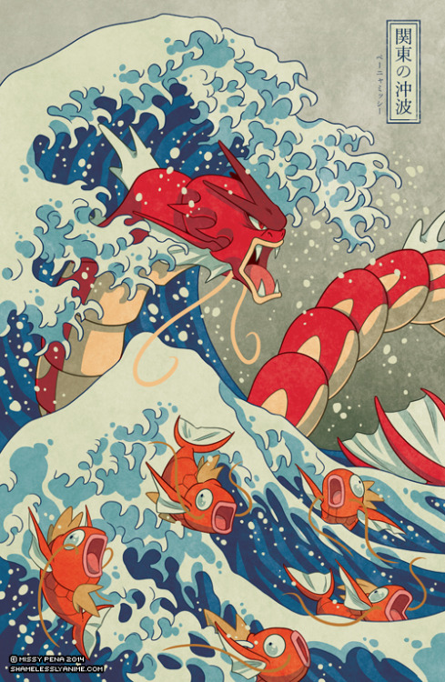 missy-pena:The Great Wave off Kanto, full composition complete! Happy 20th, Pokémon!Part I and Part 