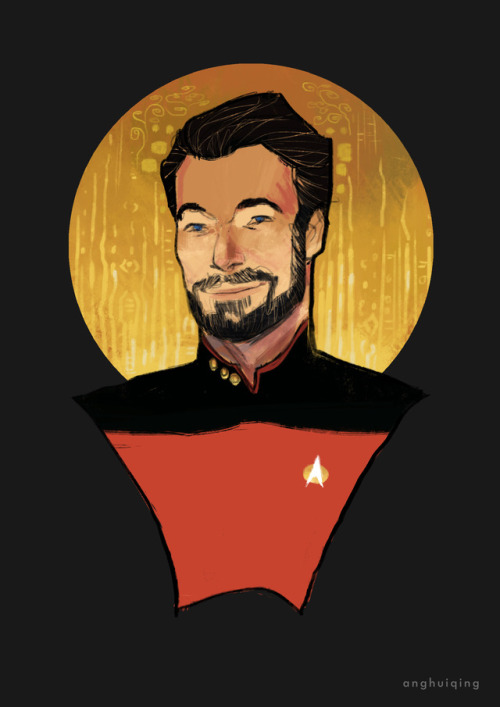 chickensaredoodling:The whole set compiled in one post. TNG characters in portrait styles inspired b