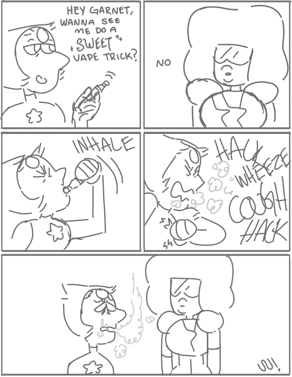 stenuniverse:  She’s been practicing  vaping is for fuckboys tbh