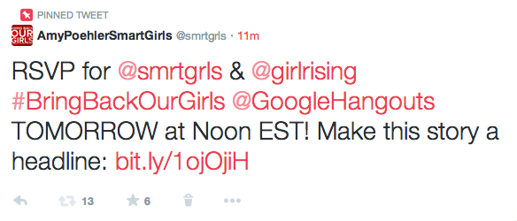 smartgirlsattheparty:  TOMORROW, May 6th at 12pm EST, Amy Poehler’s Smart Girls and 10x10