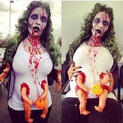 How sick was my #Halloween costume from 3 years ago when I was 7 months pregnant? 😈👻💀👽 #zombie #dead #pregnant #aidenblaise #walkingdead #disturbing #lol by missmeena1