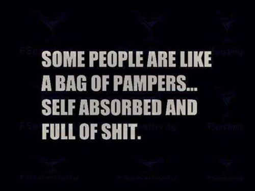 Some people are like a bag of pampers…self absorbed and full of shit.