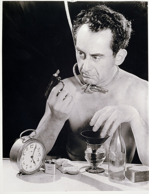artist-manray:Self-Portrait with Gun, 1932, Man Ray