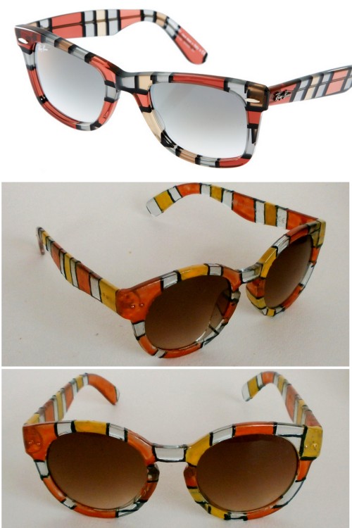 DIY Knockoff Ray-Ban Wayfarer Sunglasses Tutorial from Chic Cheat here. I really like this tutorial 