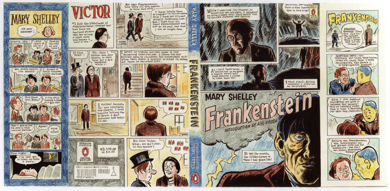 Sketch/rough by Daniel Clowes for the cover/jacket of the Penguin Classics Deluxe Edition of Frankenstein.