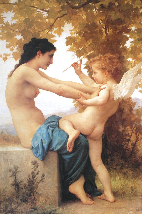  Young Girl Defending Herself against Eros, by William-Adolphe Bouguereau (1880).