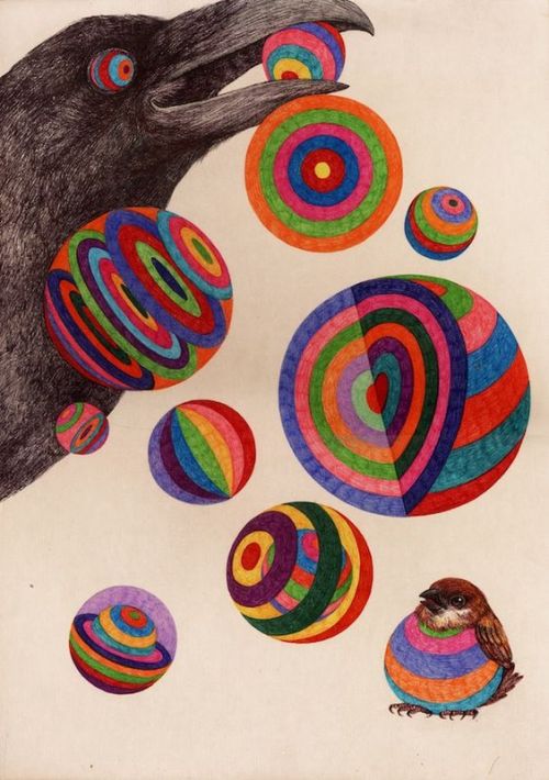 joylesseuphoria: redlipstickresurrected: Chai Mi aka Penny Chai aka 柴觅 (Chinese, b. 1985, Beijing, China) - Birds, 2013  Drawings  @hypnophilic 