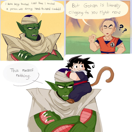 4ndeka:i know technically Gohan shouldn’t have his tail at this point, but it was cute and I wanted 