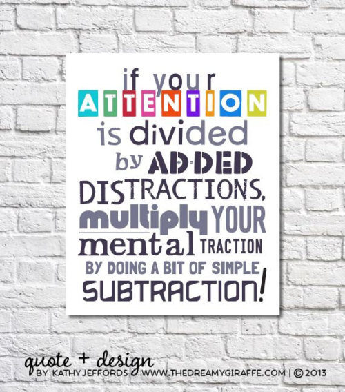 Math Art Print If Your Attention Is Divided Quote Mathematics Art Classroom Decor Math Poster Math T